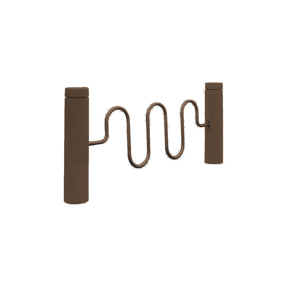 TF7191 Bike Rack Bollard — Exposed — E25 Brown — digitally rendered color preview