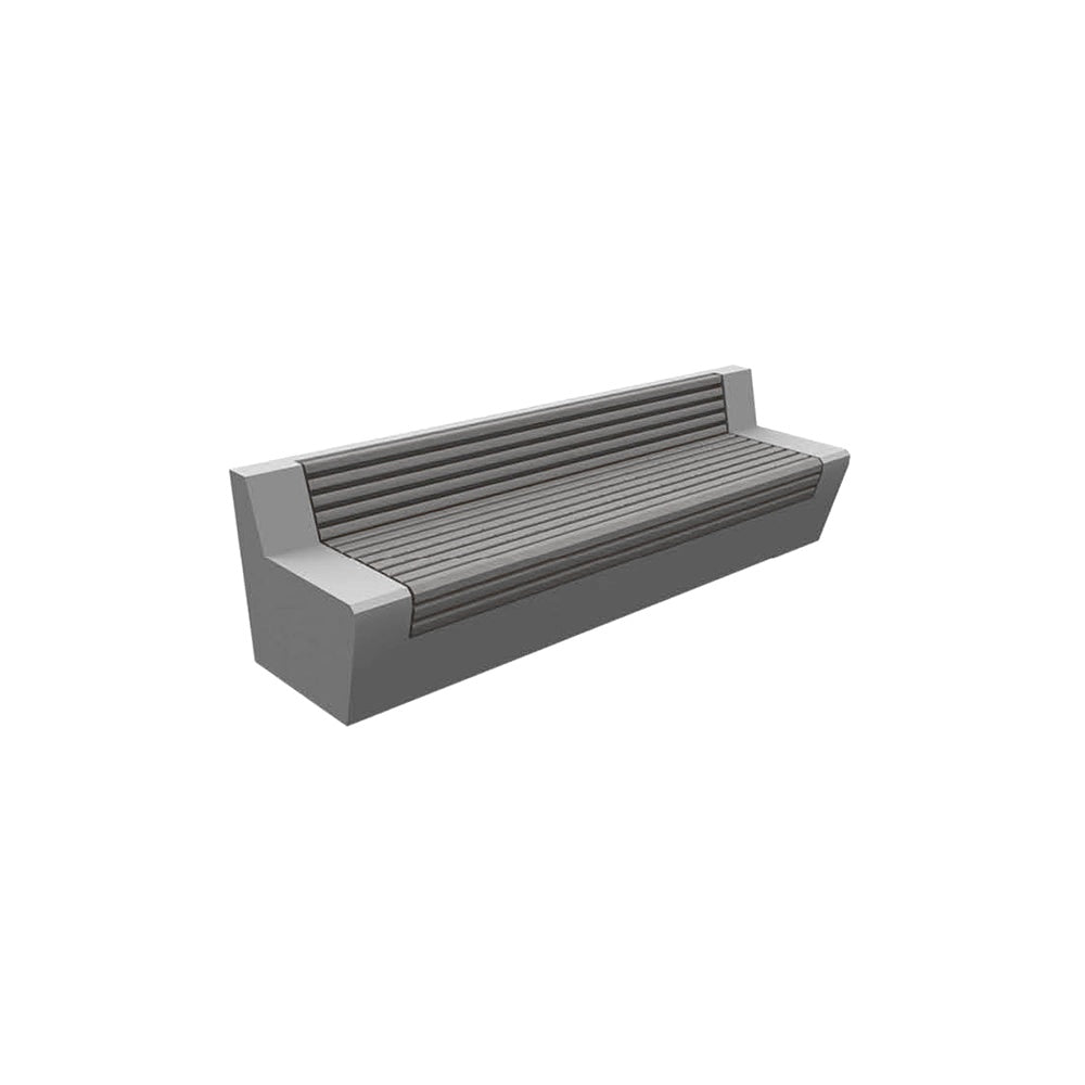 ZB.WL.34 Large Concrete Bench With Seat — Weatherstone — W31 Fog — digitally rendered color preview