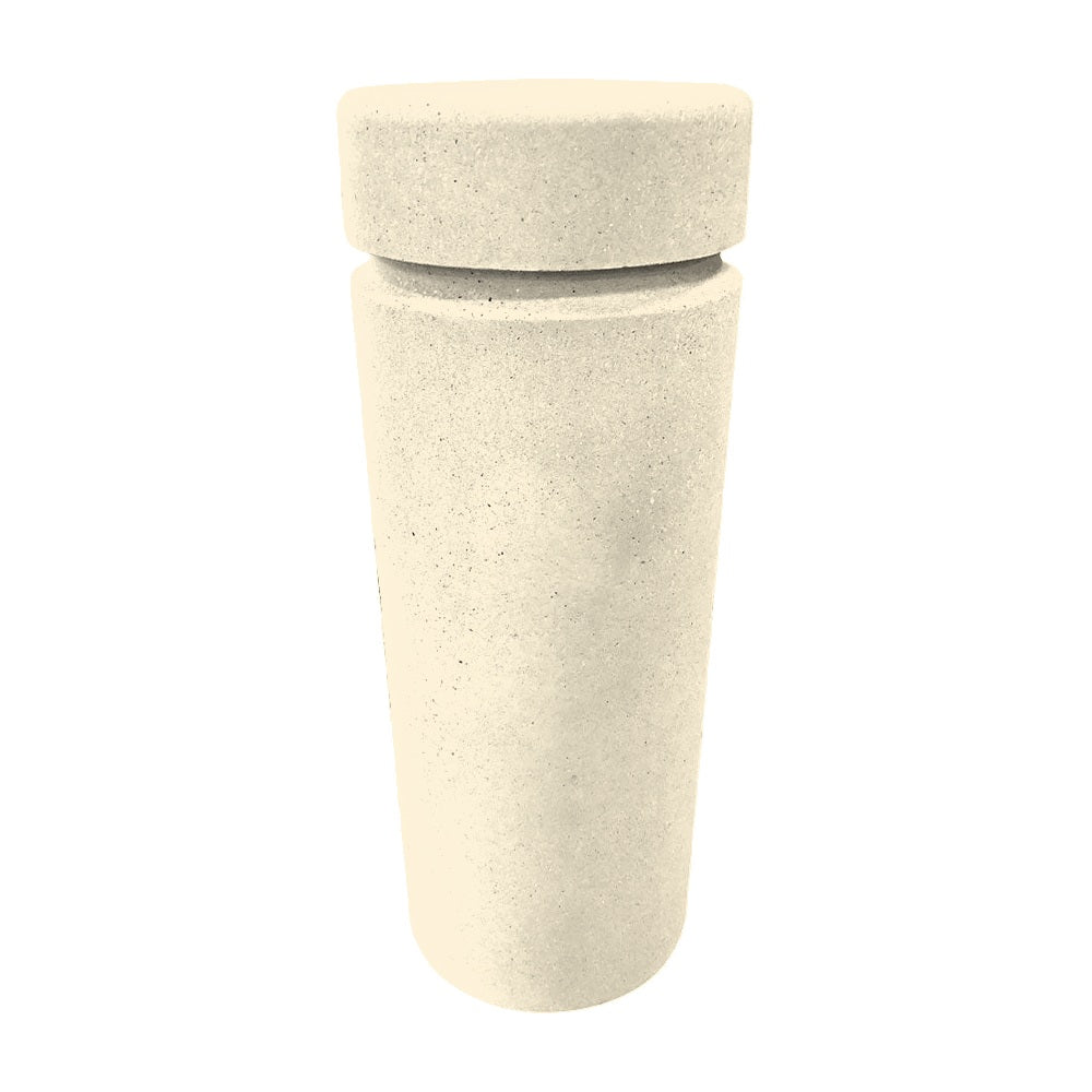 TF6017 Concrete Bollard with Reveal Line — Acid Wash — A20 White — digitally rendered color preview