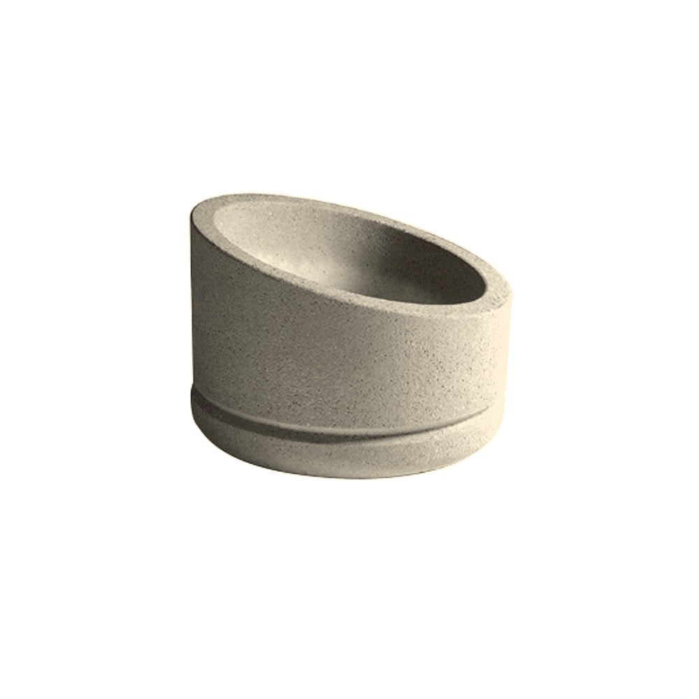 WS401 Modern Round Concrete Planter — Weatherstone — W20 White — digitally rendered color preview