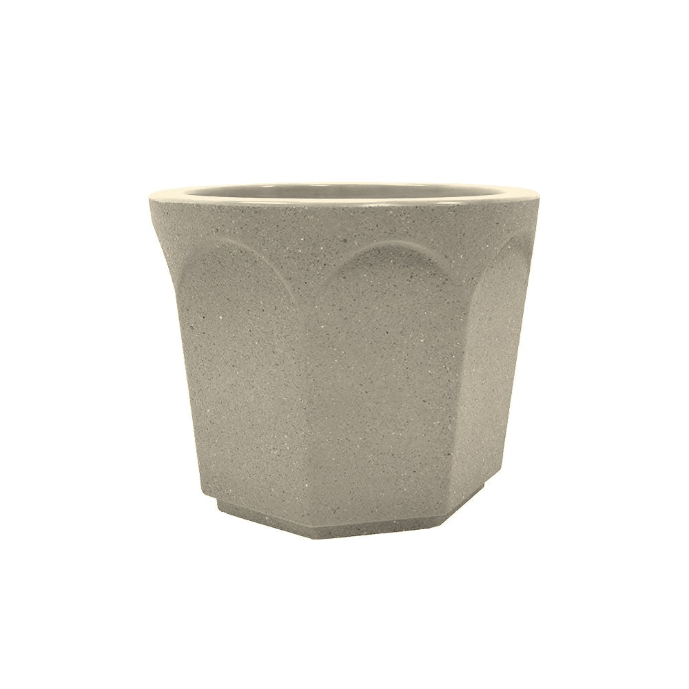 TF4025 Round Concrete Planter — Acid Wash — A20 White — digitally rendered color preview