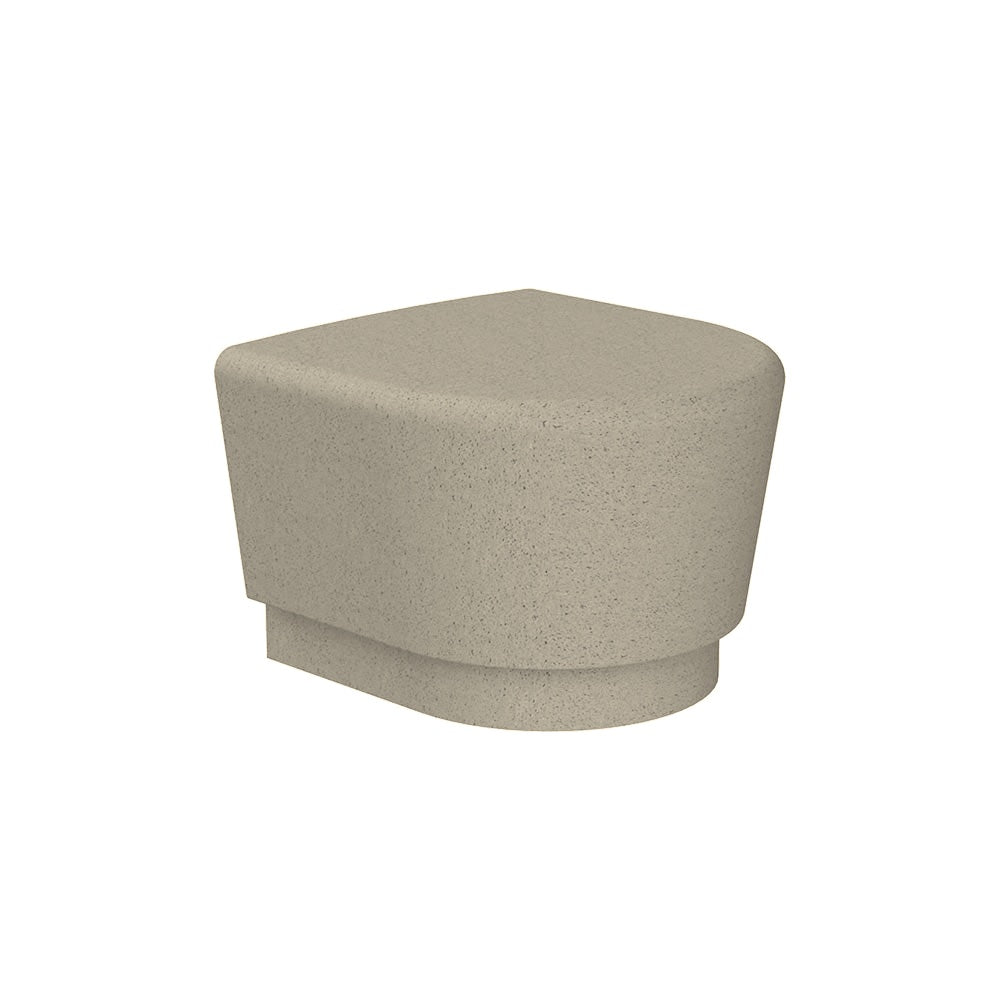 WS907 Our Town Curve Bench End — Weatherstone — W20 White — digitally rendered color preview