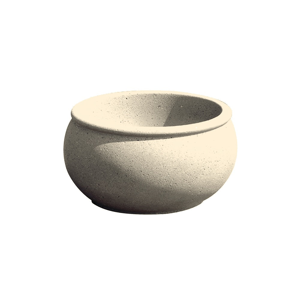 TF4340 Elliptical Concrete Planter — Weatherstone — W20 White — digitally rendered color preview