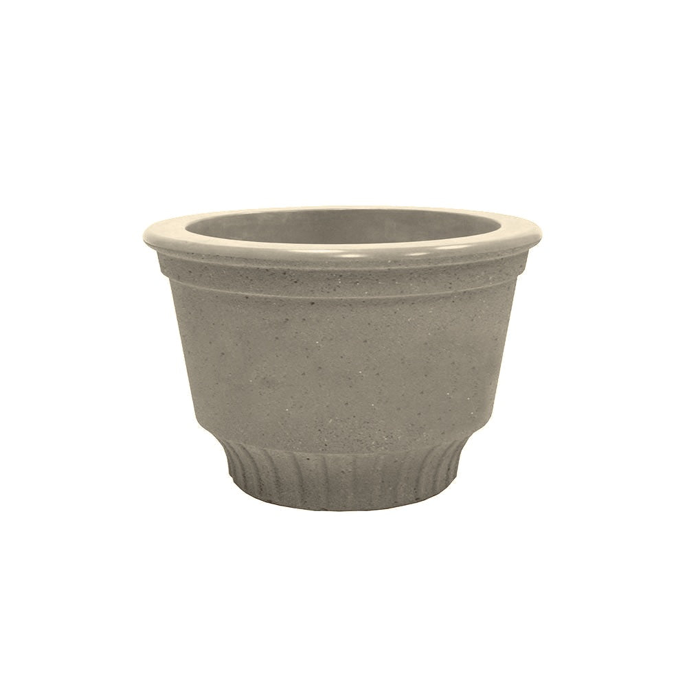 TF4051 Dish Concrete Planter — Weatherstone — W20 White — digitally rendered color preview