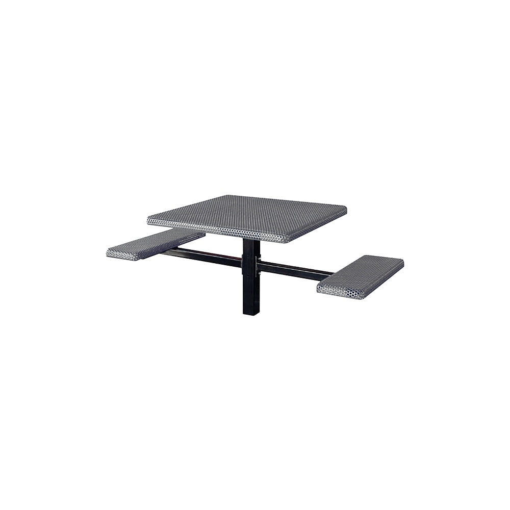 MF1062 Square 2-Bench Inground Mount ADA Compliant Table — Metal Powder Coat — 72 Aluminum — digitally rendered color preview