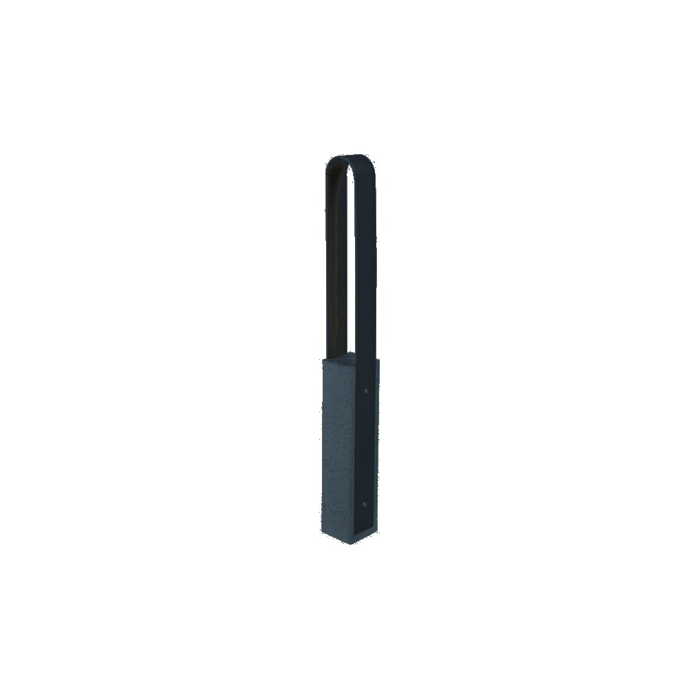 DF6515 Collaboration Vault Bike Bollard - Medium/Rounded — Metal Powder Coat — 126 Charcoal — digitally rendered color preview