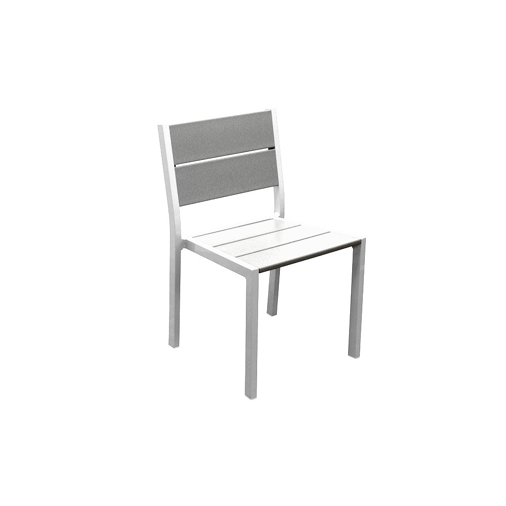 2307 Lorna Dining Chair — Metal Powder Coat — 9 White — digitally rendered color preview
