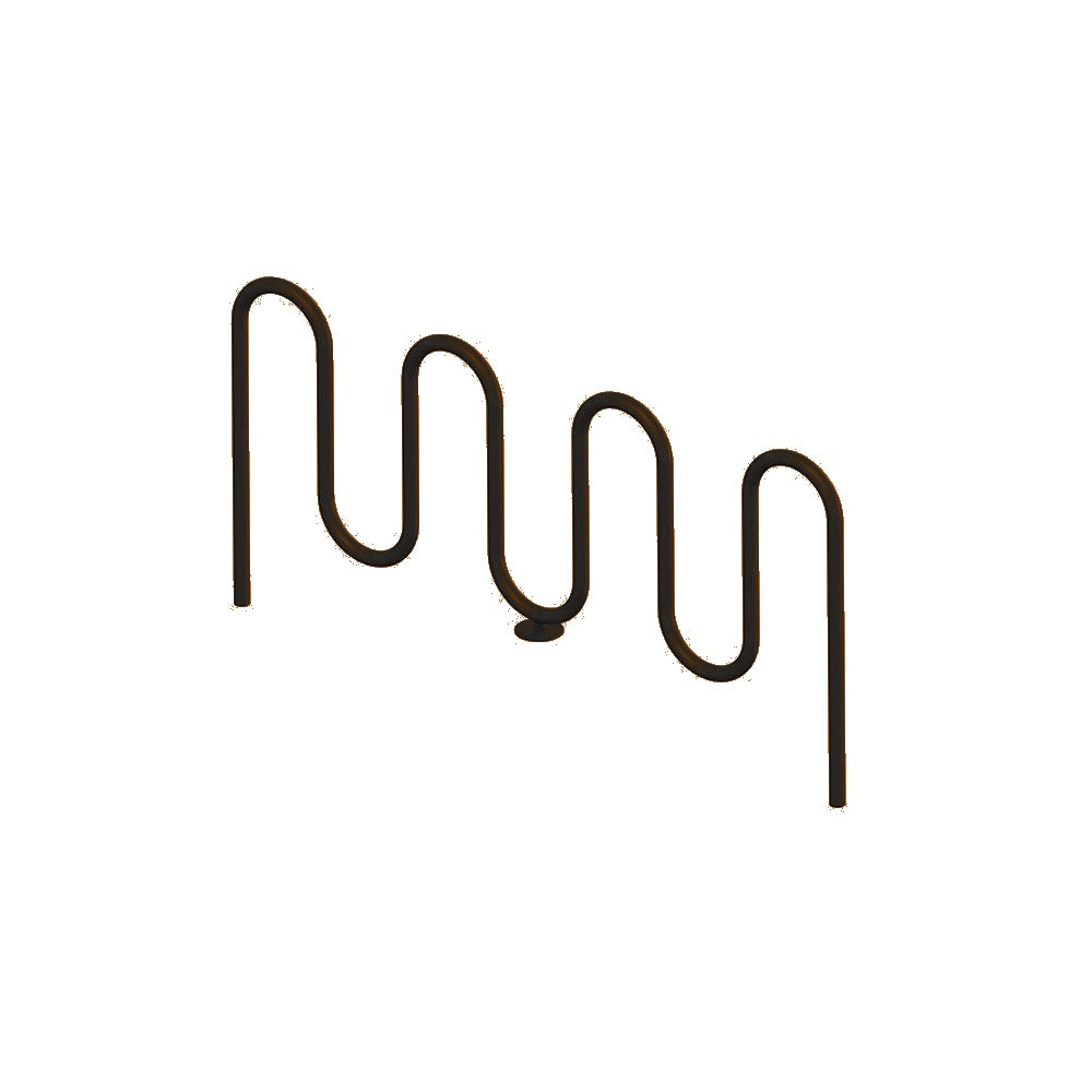 MF9013 Inground Mount 7 Loop Bike Rack — Metal Powder Coat — S14 Clay — digitally rendered color preview