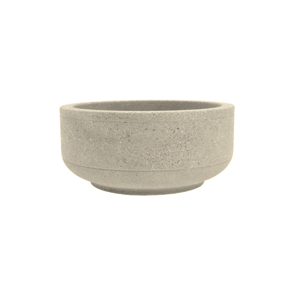 TF4129 Form Round Concrete Planter — Acid Wash — A20 White — digitally rendered color preview