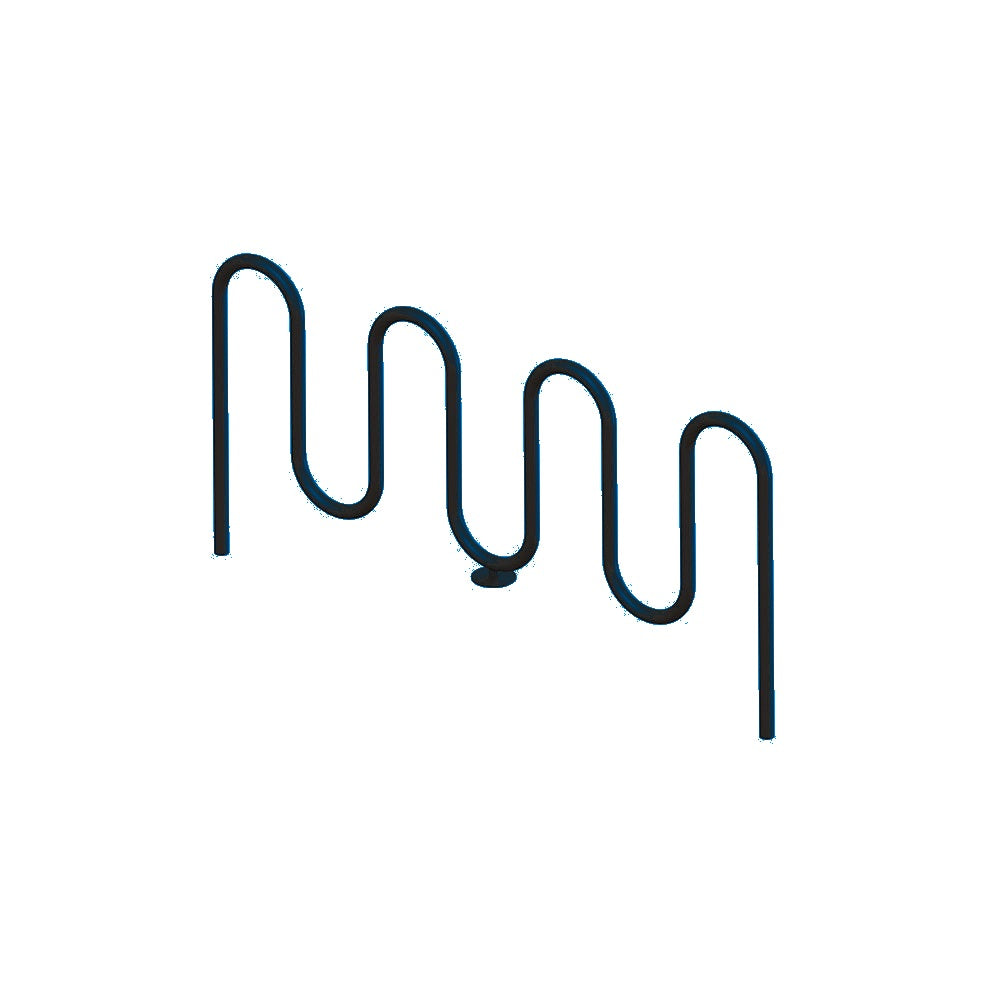 MF9013 Inground Mount 7 Loop Bike Rack — Metal Powder Coat — 0 Blue — digitally rendered color preview