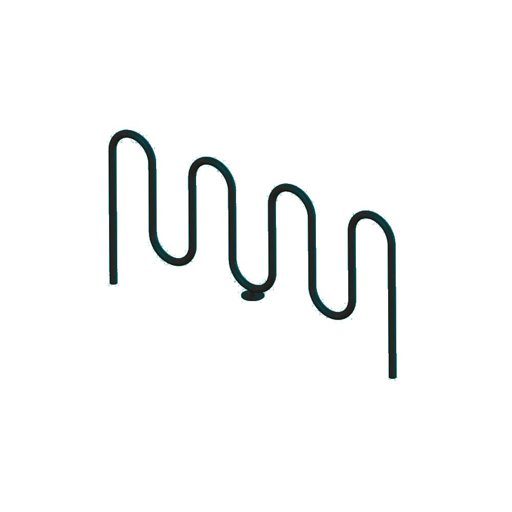 MF9013 Inground Mount 7 Loop Bike Rack — Metal Powder Coat — S8 Teal — digitally rendered color preview
