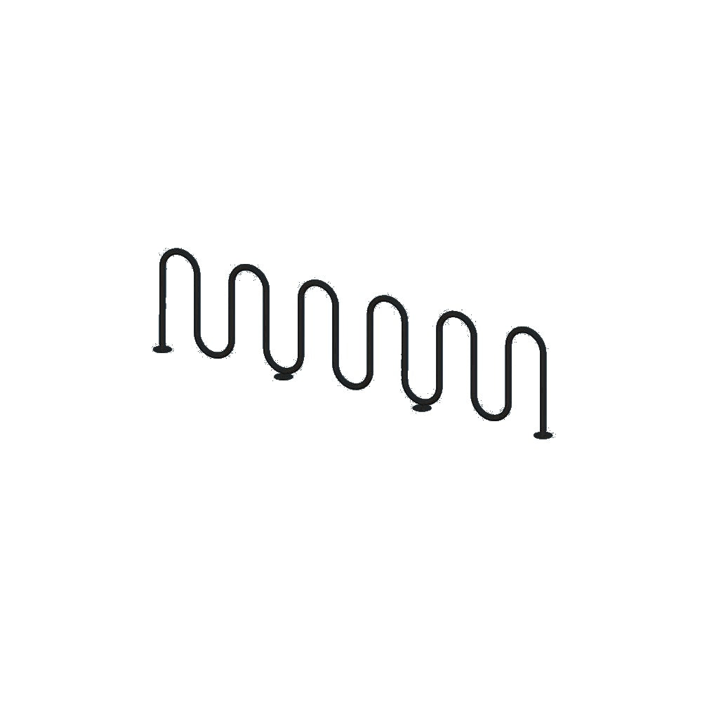 MF9030 Surface Mount 11 Loop Bike Rack — Metal Powder Coat — 126 Charcoal — digitally rendered color preview