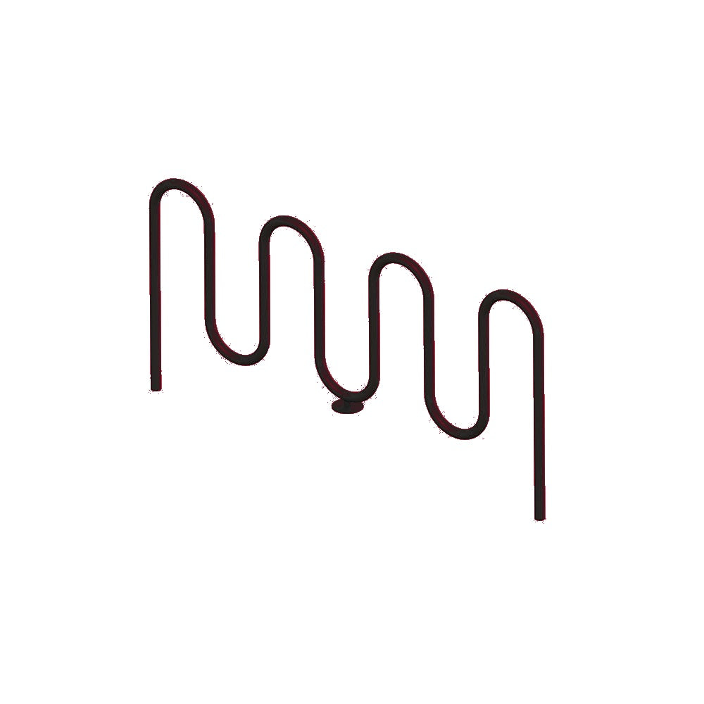 MF9013 Inground Mount 7 Loop Bike Rack — Metal Powder Coat — S43 Fireweed — digitally rendered color preview