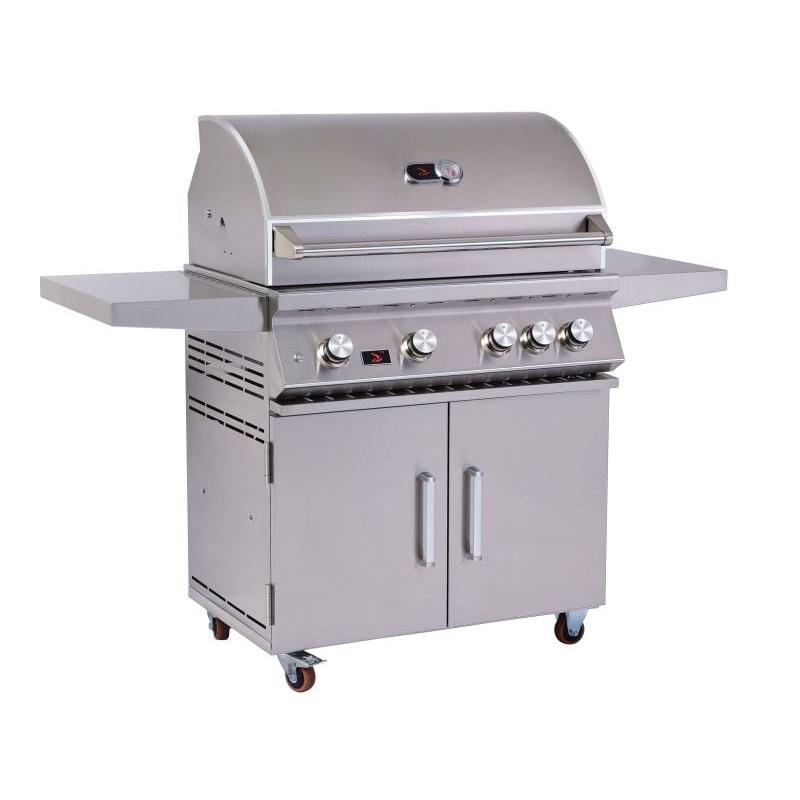 Whistler 34-Inch 4-Burner Gas Grill with Rear Infrared Burner, Grill Lights, Rotisserie Kit & Cover