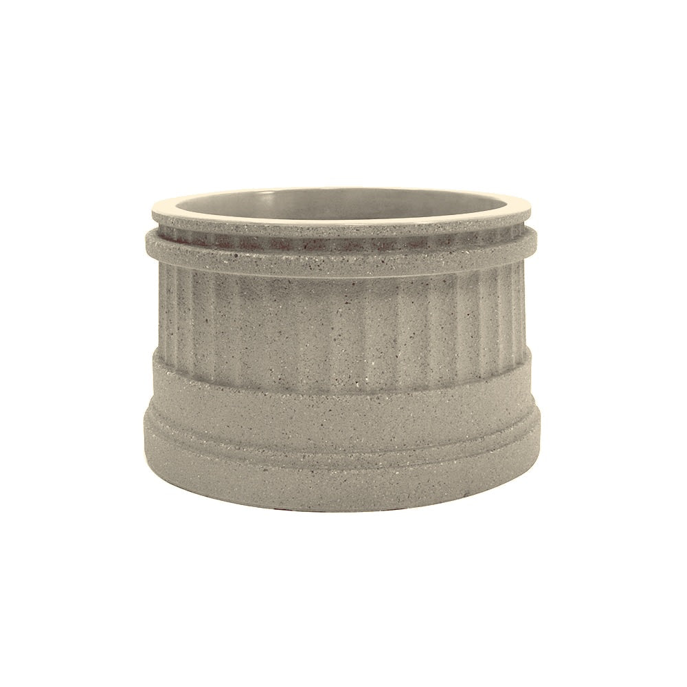 TF4230 Deerfield Round Concrete Planter — Acid Wash — A20 White — digitally rendered color preview