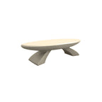 SL504 Oval Concrete Bench — Weatherstone — W20 White — digitally rendered color preview