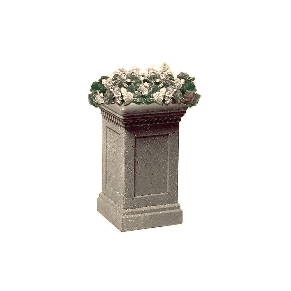 TF4184 Colonial Square Concrete Planter — Weatherstone — W20 White — digitally rendered color preview