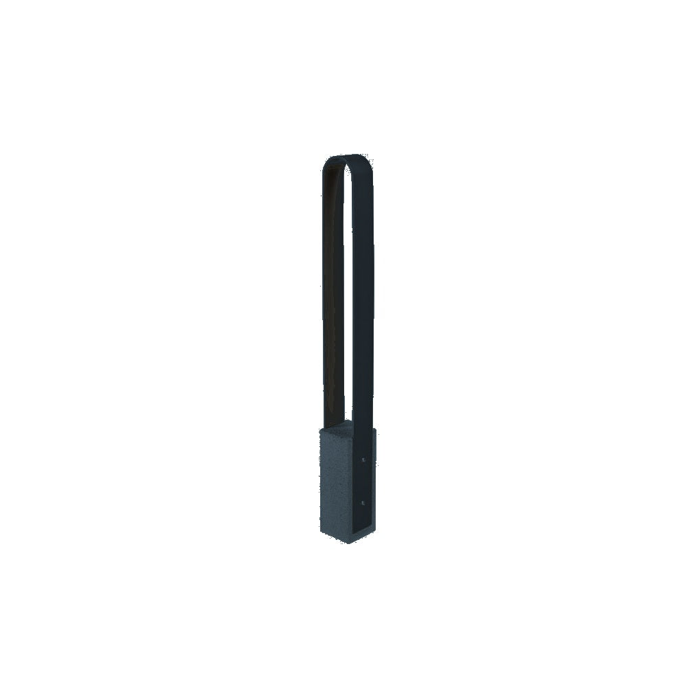 DF6510 Collaboration Vault Bike Bollard - Short/Rounded — Metal Powder Coat — 126 Charcoal — digitally rendered color preview