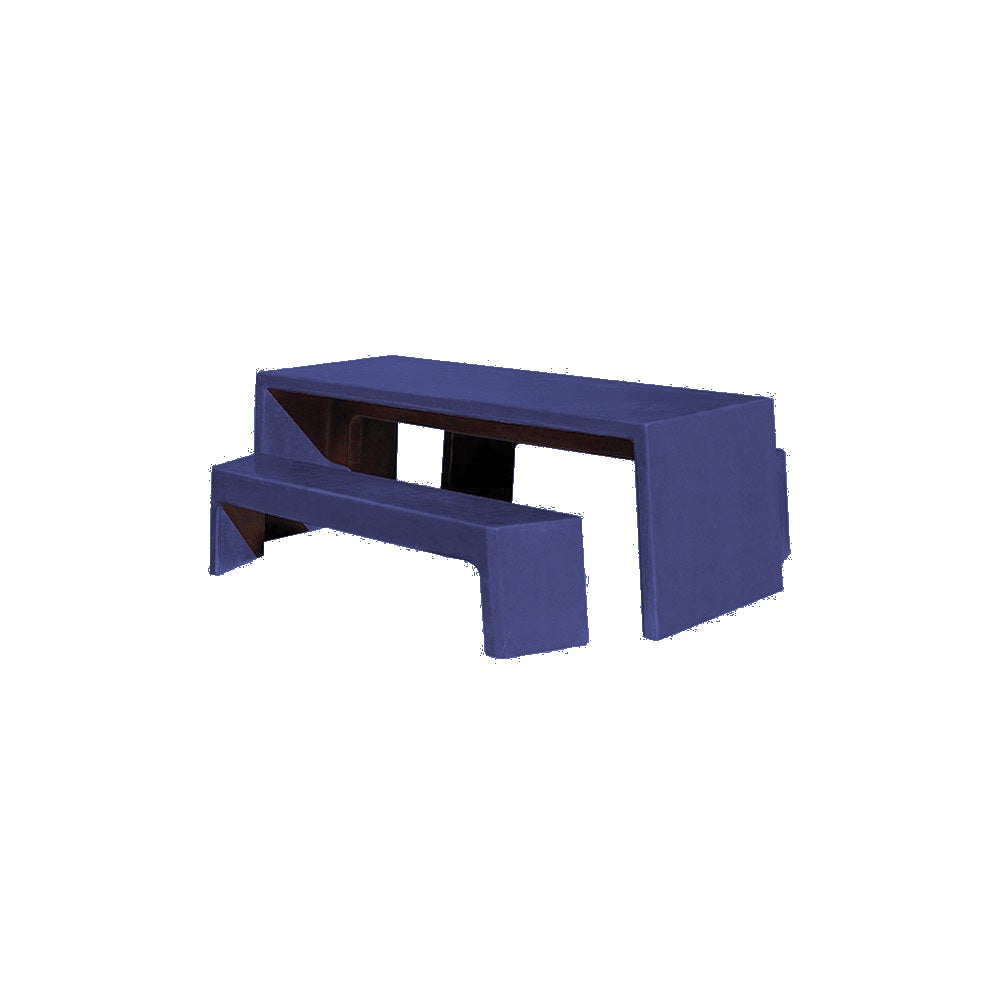 TF3200 Free-Standing 2 Bench Concrete Table Set — Premium Acid Wash Stain — STK-24 Purple — digitally rendered color preview
