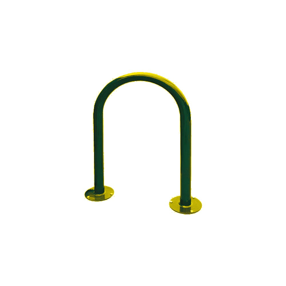 MF9006 Surface Mount U Style Bike Rack — Metal Powder Coat — S1 Yellow — digitally rendered color preview