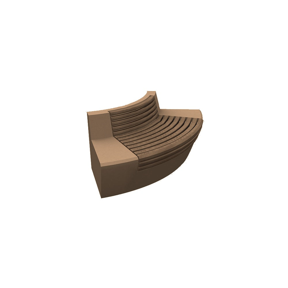 ZB.WL.32 Large Curved Concrete Bench With Seat — Weatherstone — W22 Sand — digitally rendered color preview