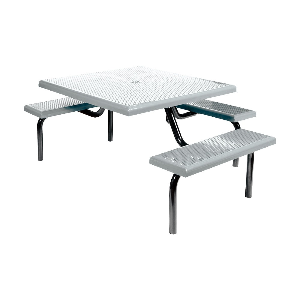 MF1021 Square Modular 3-Bench ADA Table — Metal Powder Coat — 9 White — digitally rendered color preview