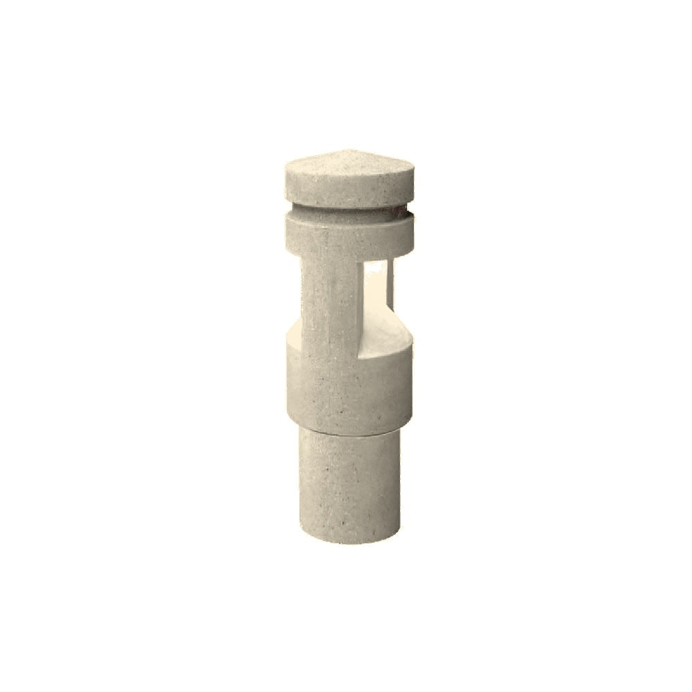 TF6050 St. Pete Lighted Inground Concrete Bollard — Weatherstone — W20 White — digitally rendered color preview