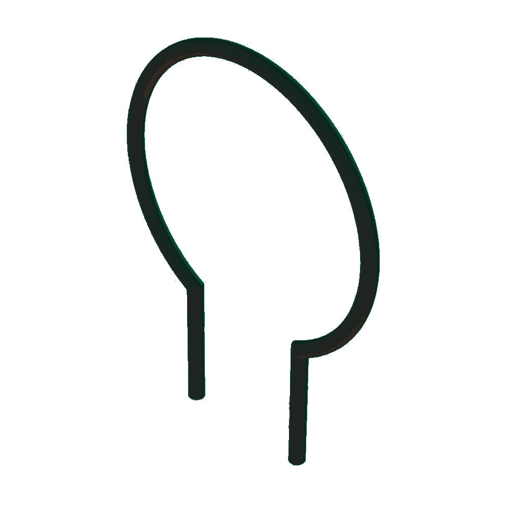 MF9023 Inground Mount Circle Bike Rack — Metal Powder Coat — S29 Green — digitally rendered color preview
