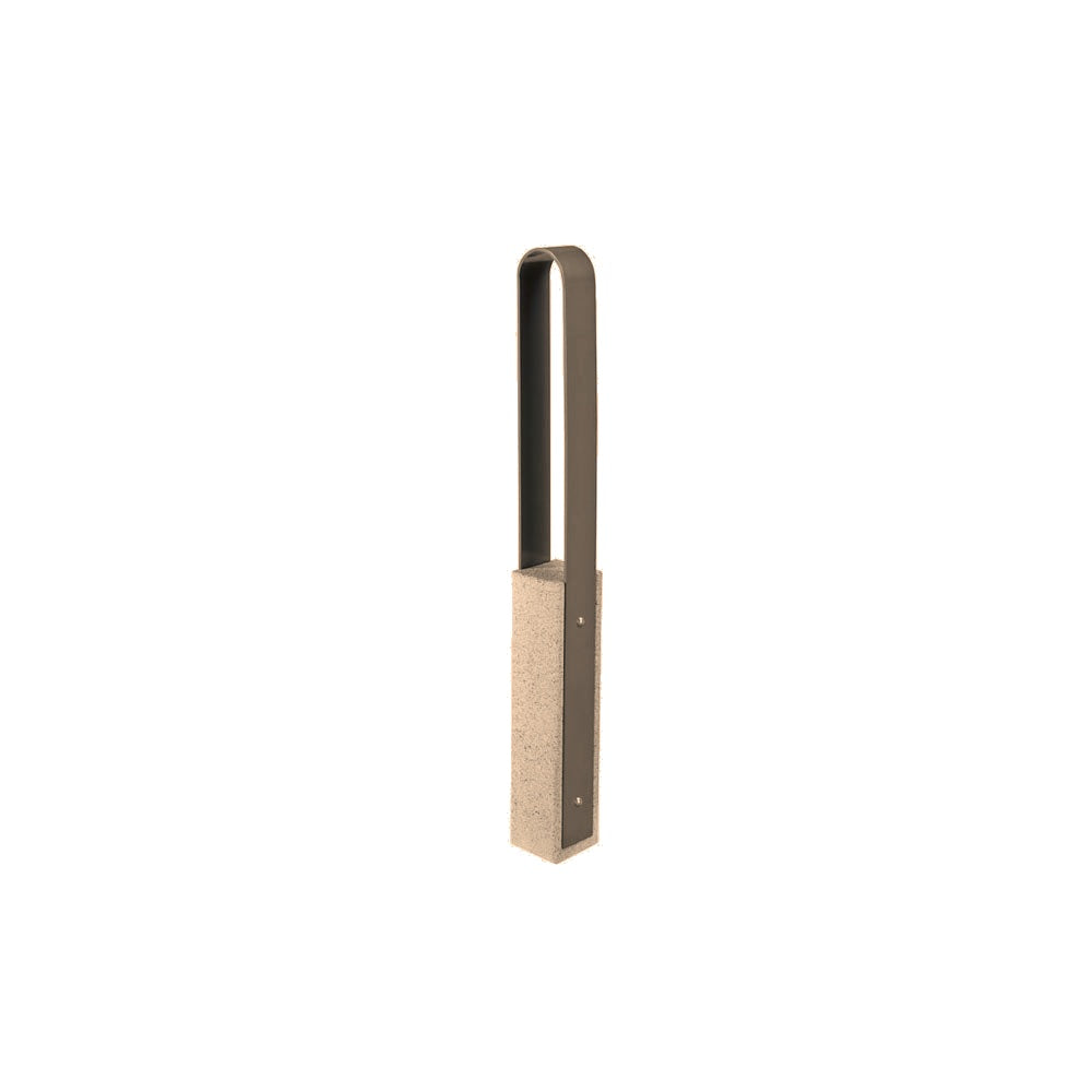 DF6515 Collaboration Vault Bike Bollard - Medium/Rounded — Metal Powder Coat — S44 Putty — digitally rendered color preview