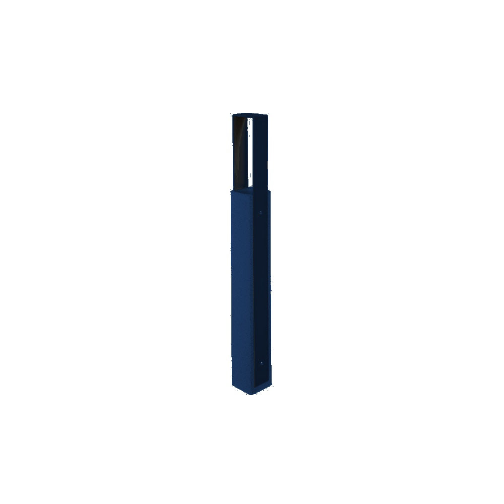 DF6535 Collaboration Vault Bike Bollard - Tall/Square — Metal Powder Coat — S48 Cobalt Blue — digitally rendered color preview