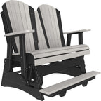 LuxCraft 4' Adirondack Balcony Glider (4APBAG) - 4APBAGDGB 4' Adirondack Balcony Glider (Dove Gray & Black)