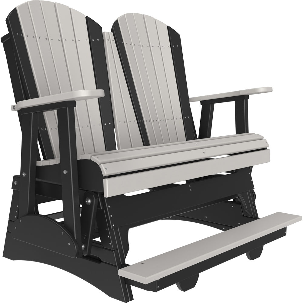 LuxCraft 4' Adirondack Balcony Glider (4APBAG) - 4APBAGDGB 4' Adirondack Balcony Glider (Dove Gray & Black)