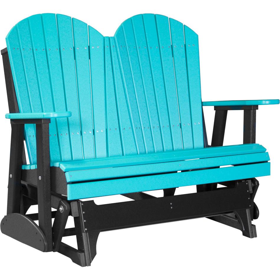 LuxCraft 4' Adirondack Glider Poly Loveseat