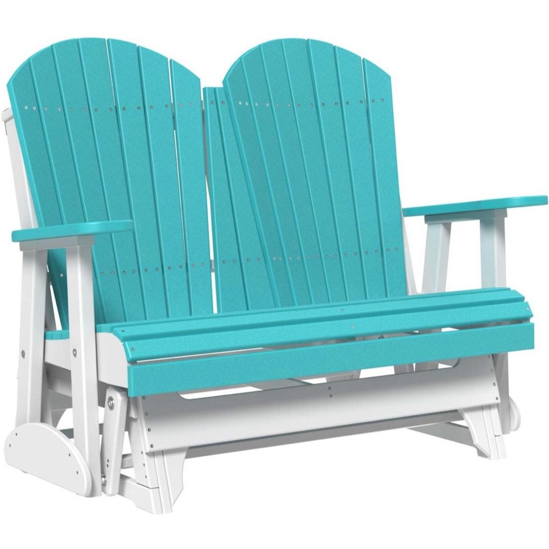 LuxCraft 4' Adirondack Glider Poly Loveseat