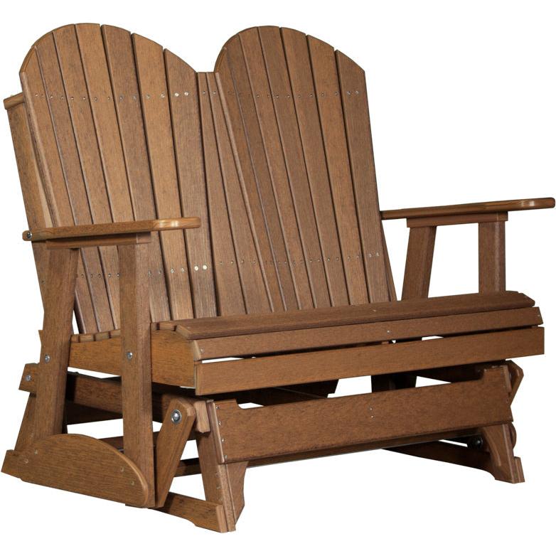 LuxCraft 4' Adirondack Glider Poly Loveseat