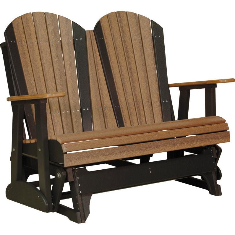 LuxCraft 4' Adirondack Glider Poly Loveseat