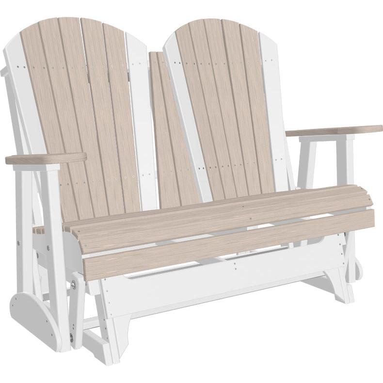 LuxCraft 4' Adirondack Glider Poly Loveseat