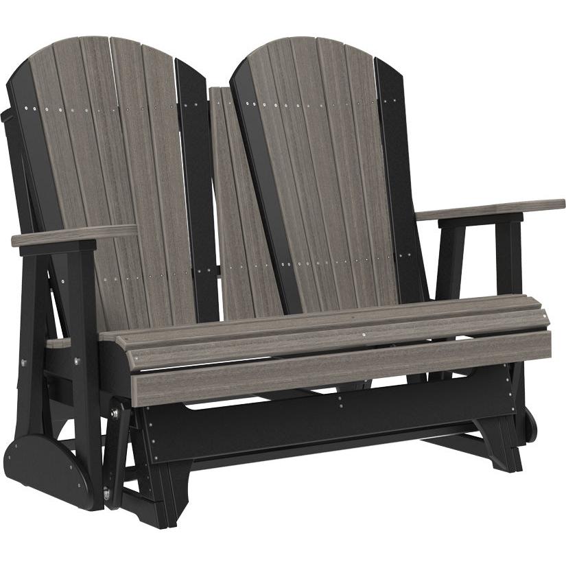 LuxCraft 4' Adirondack Glider Poly Loveseat