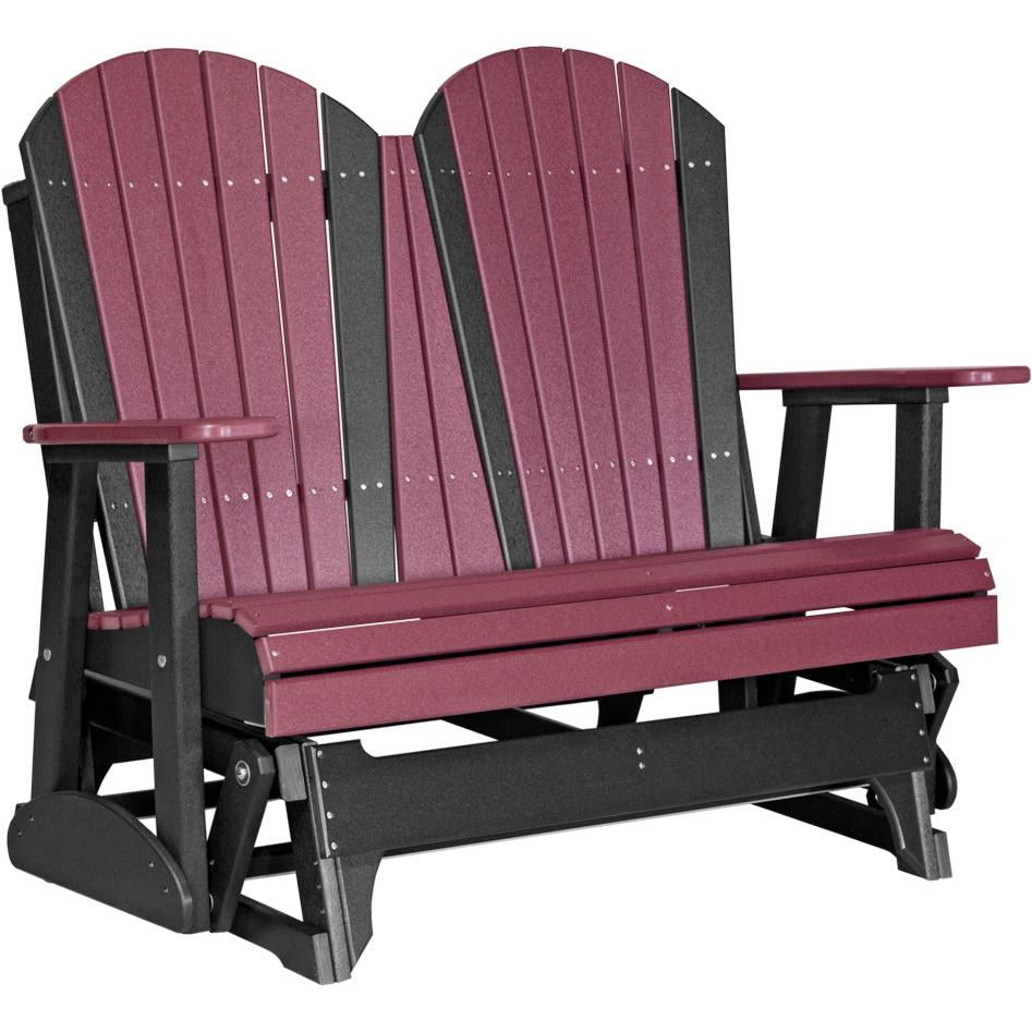 LuxCraft 4' Adirondack Glider Poly Loveseat
