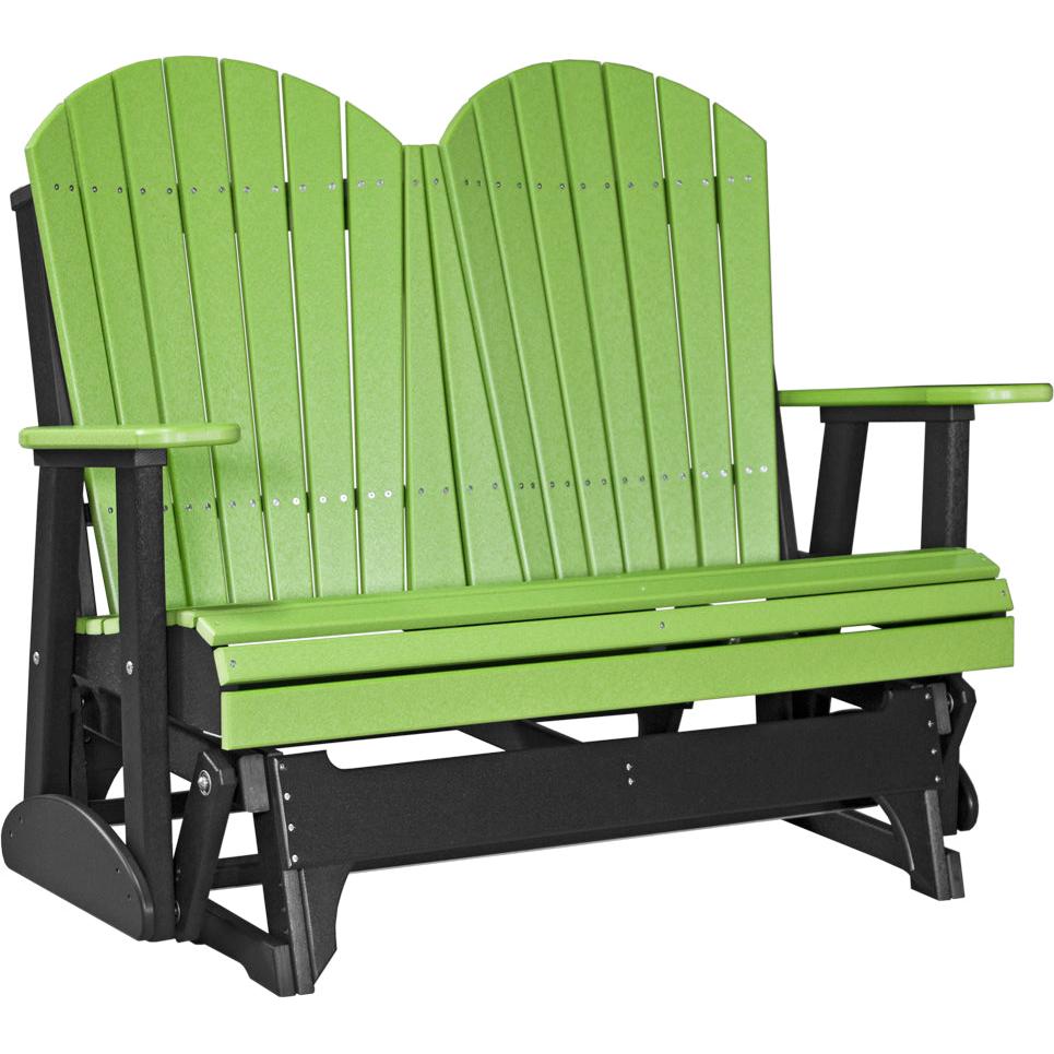 LuxCraft 4' Adirondack Glider Poly Loveseat