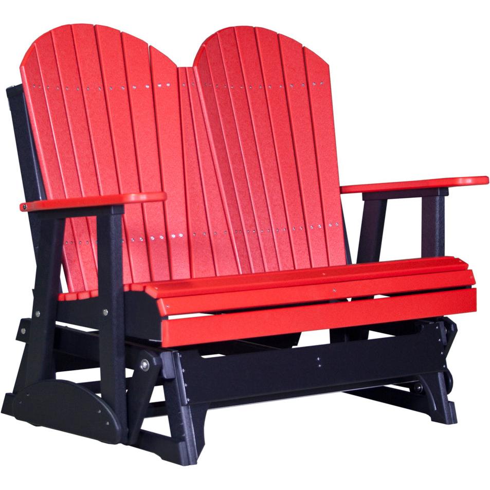 LuxCraft 4' Adirondack Glider Poly Loveseat