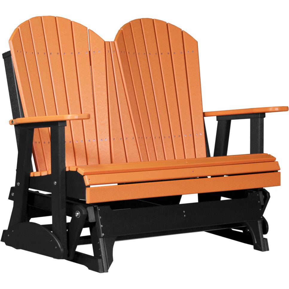 LuxCraft 4' Adirondack Glider Poly Loveseat