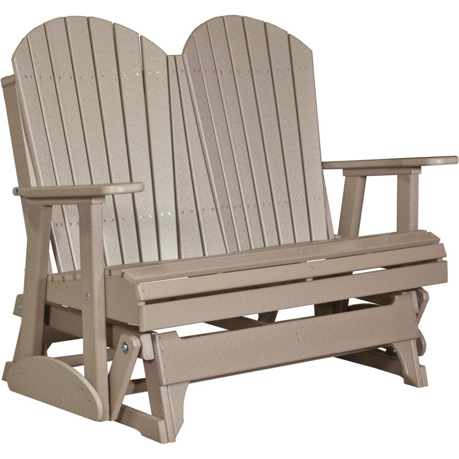 LuxCraft 4' Adirondack Glider Poly Loveseat