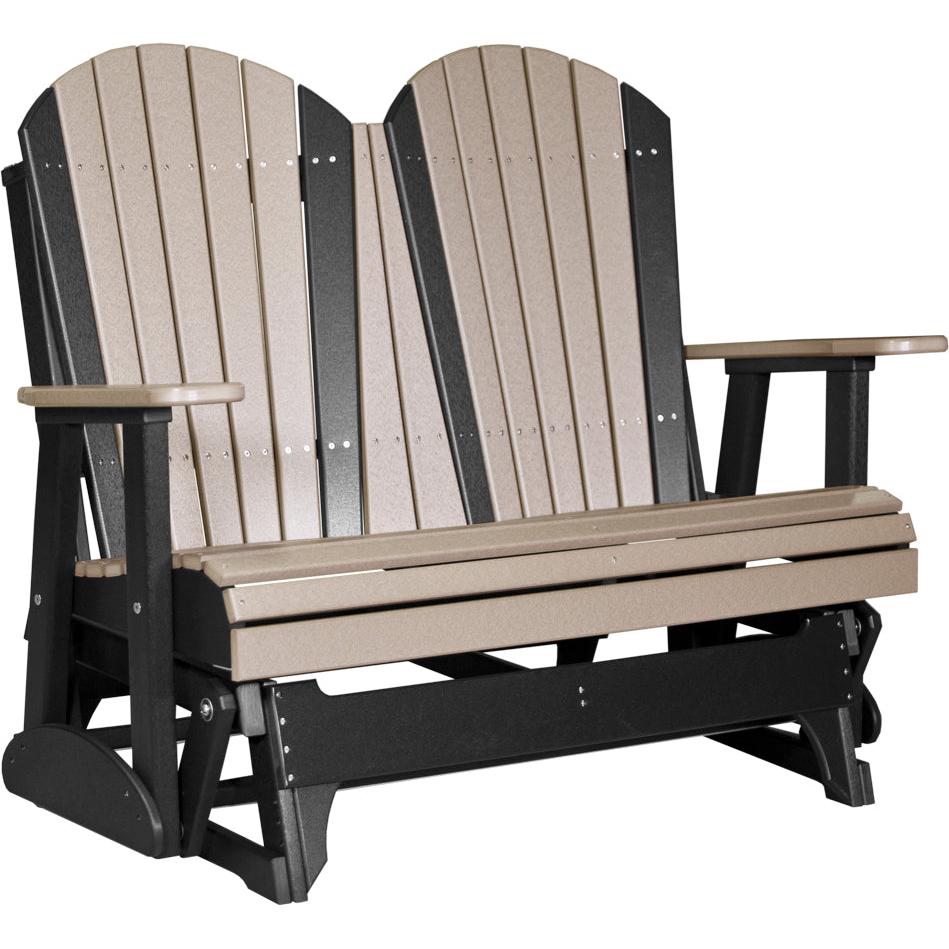 LuxCraft 4' Adirondack Glider Poly Loveseat
