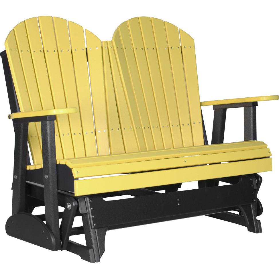 LuxCraft 4' Adirondack Glider Poly Loveseat