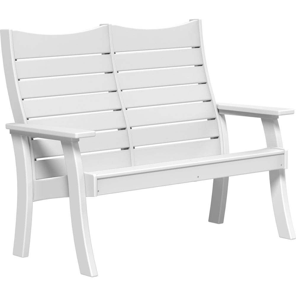 LuxCraft 4' Contour Bench (4COPB) - 4COPBW 4' Contour Poly Bench (White)
