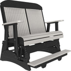 LuxCraft 4' Classic Balcony Glider - 4CPBAGDGB 4' Classic Balcony Glider (Dove Gray & Black)