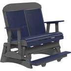 LuxCraft 4' Classic Balcony Glider (4CPBAG) - 4CPBAGPBS 4' Classic Poly Balcony Glider (Patriot Blue & Slate)