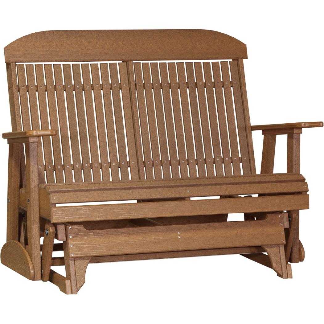 LuxCraft 4' Classic Poly Glider Outdoor Patio Bench Seating