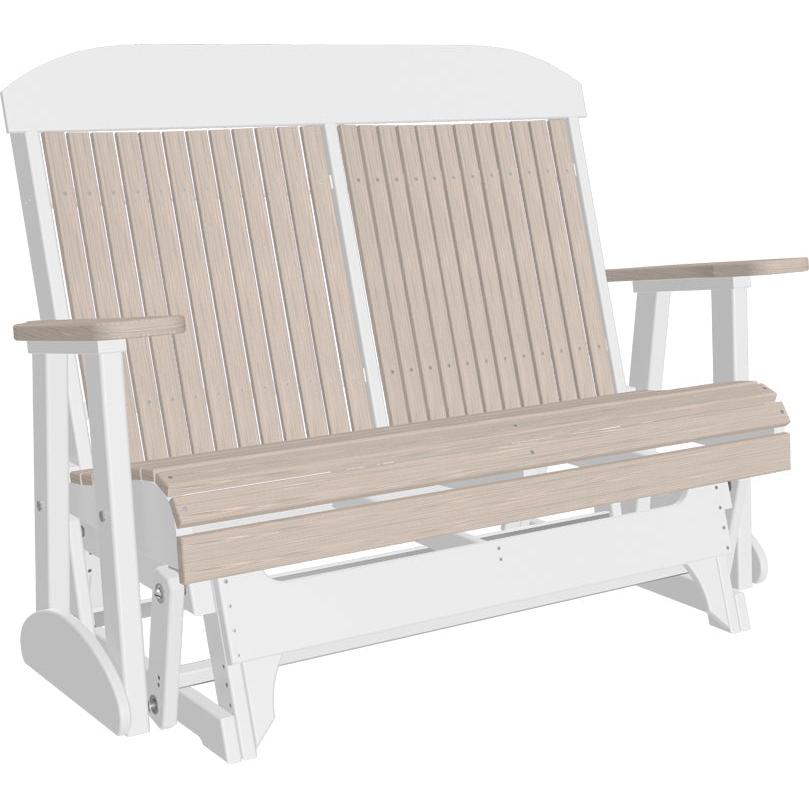 LuxCraft 4' Classic Poly Glider Outdoor Patio Bench Seating